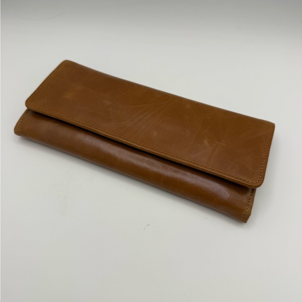 NWOT Hobo International Tan Large Trifold Leather Wallet Sadie Jill - Picture 5 of 9